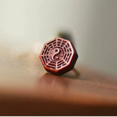 Taoist Tai Chi Bagua Diagram Sandalwood Earrings